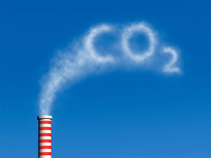 Иллюстрация дымовой трубы электростанции с углекислым газом CO2